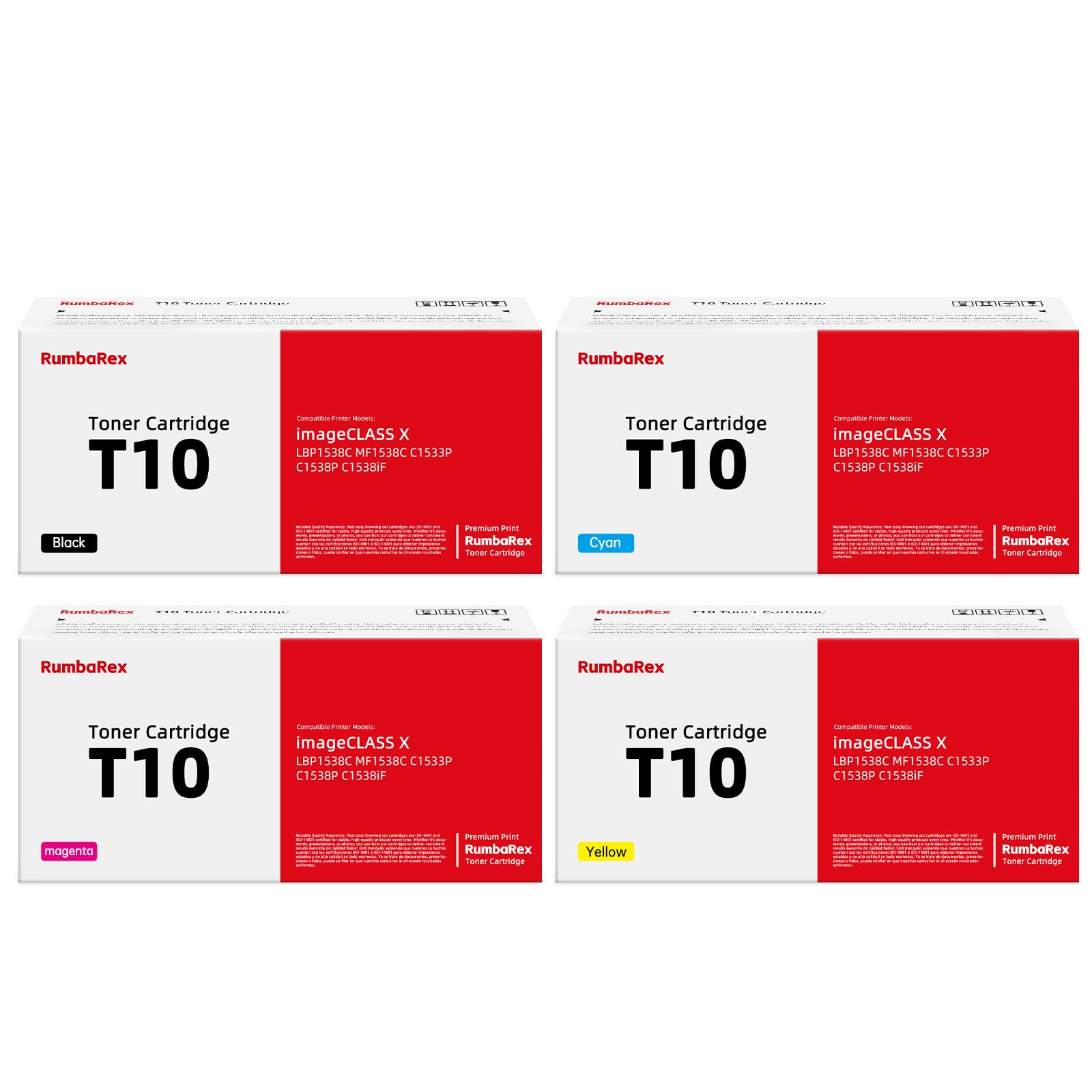 Amazon.com: RumbaRex T10 Toner Cartridge 4-Pack (Black,Cyan